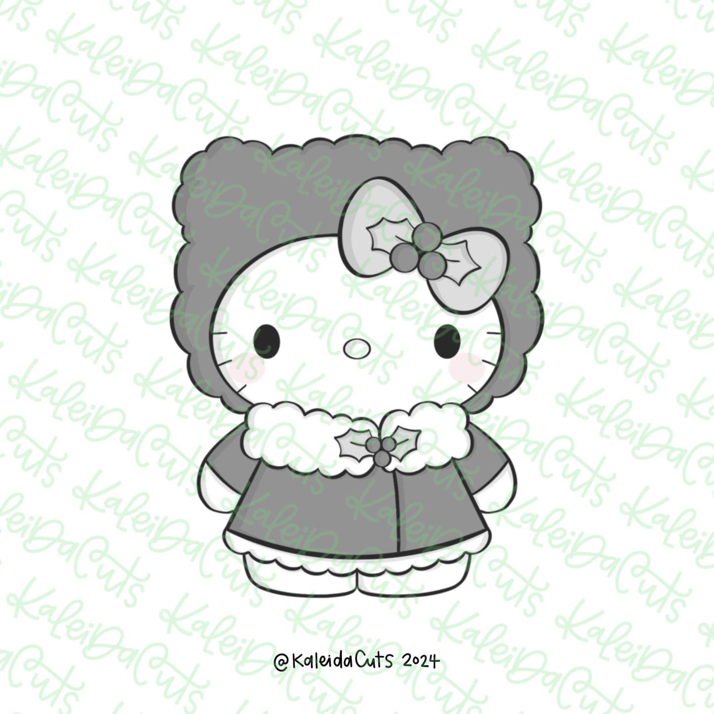 Holiday Kitty Winter Coat Cookie Cutter