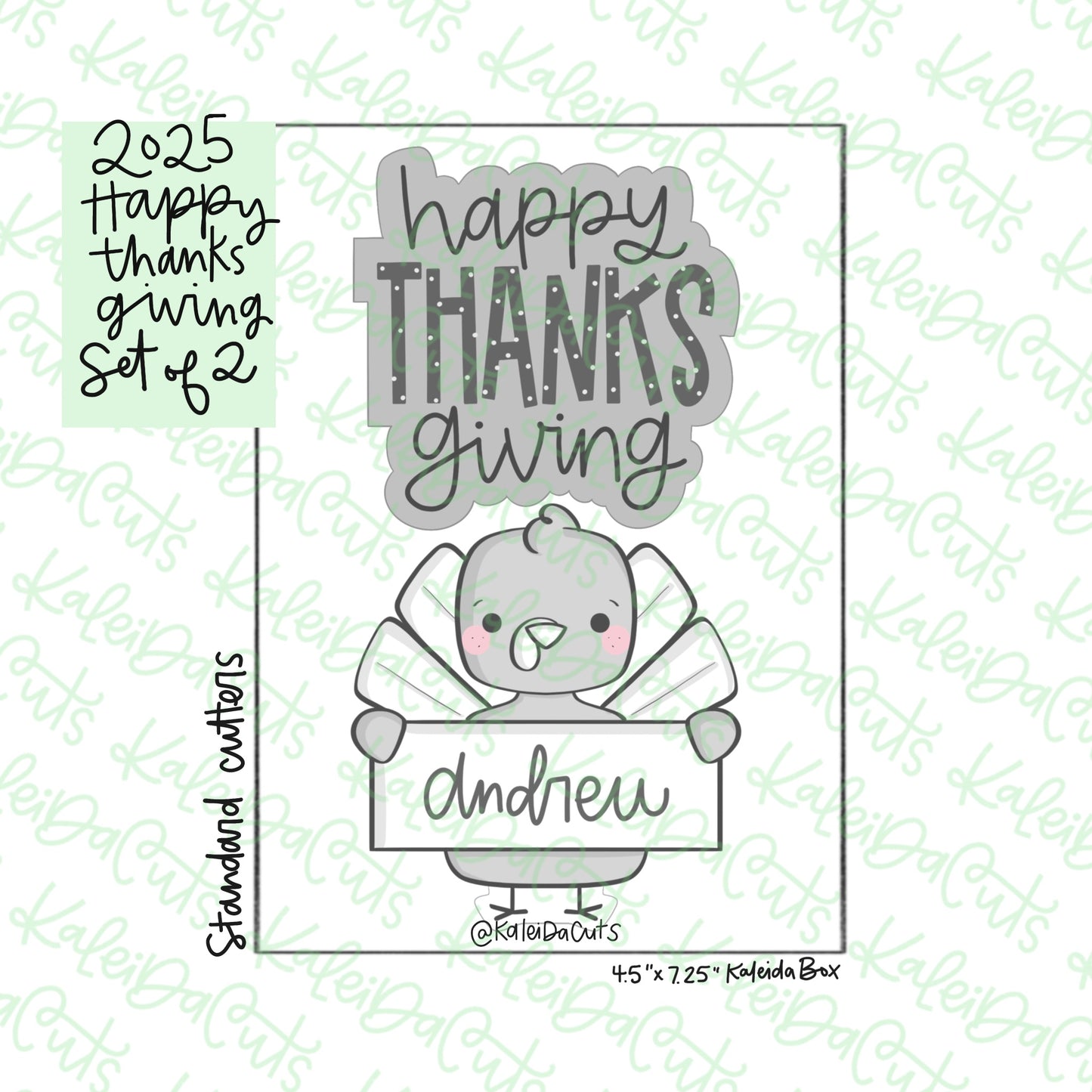2025 Happy Thanks Giving Cookie Cutter Set of 2