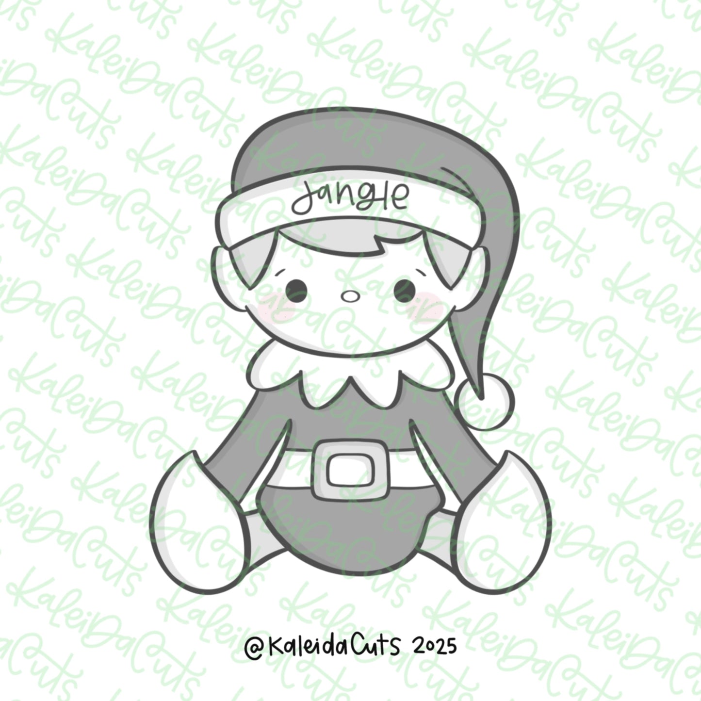 Sitting Elf Jangle Cookie Cutter