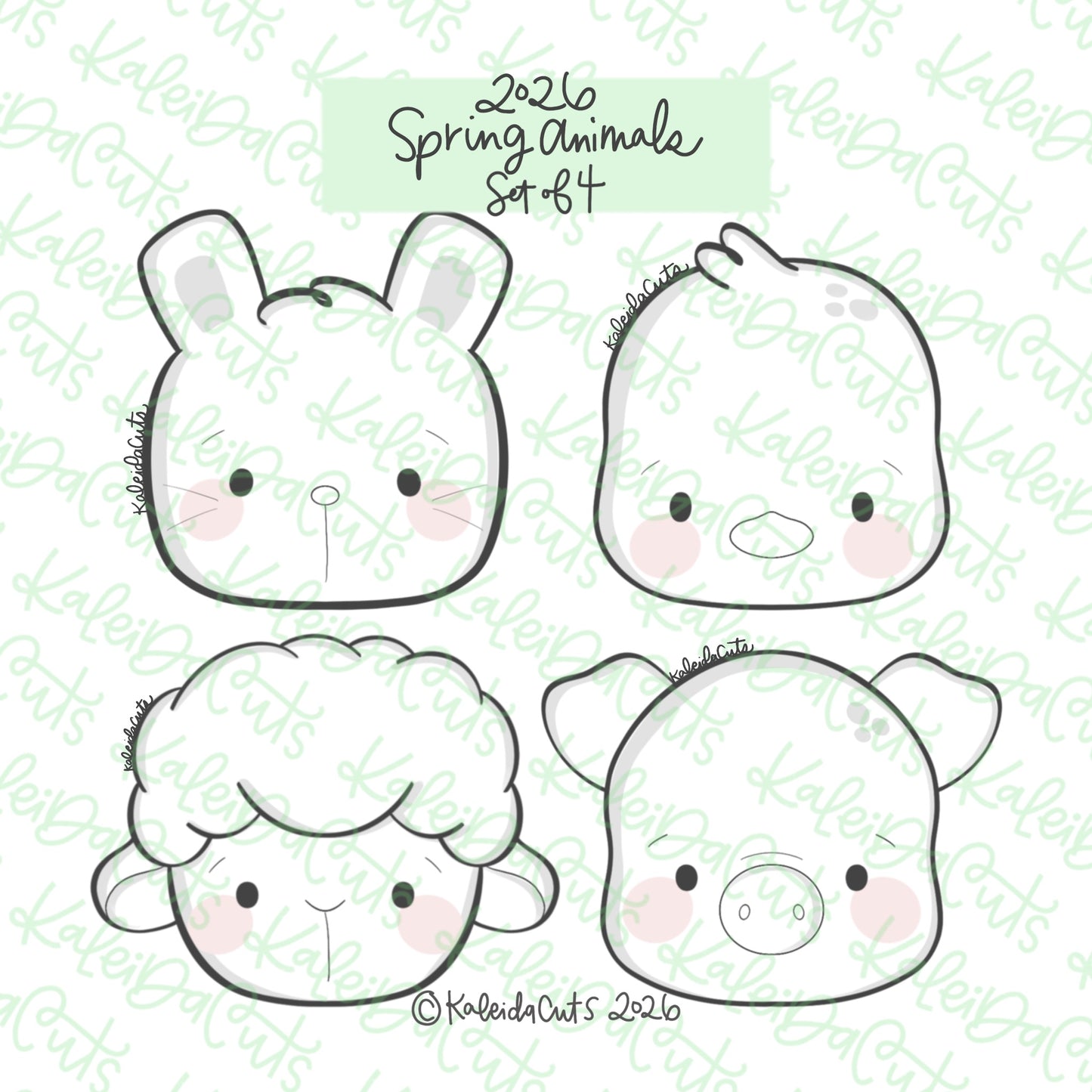 2026 Spring Animals Cookie Cutters Set of 4