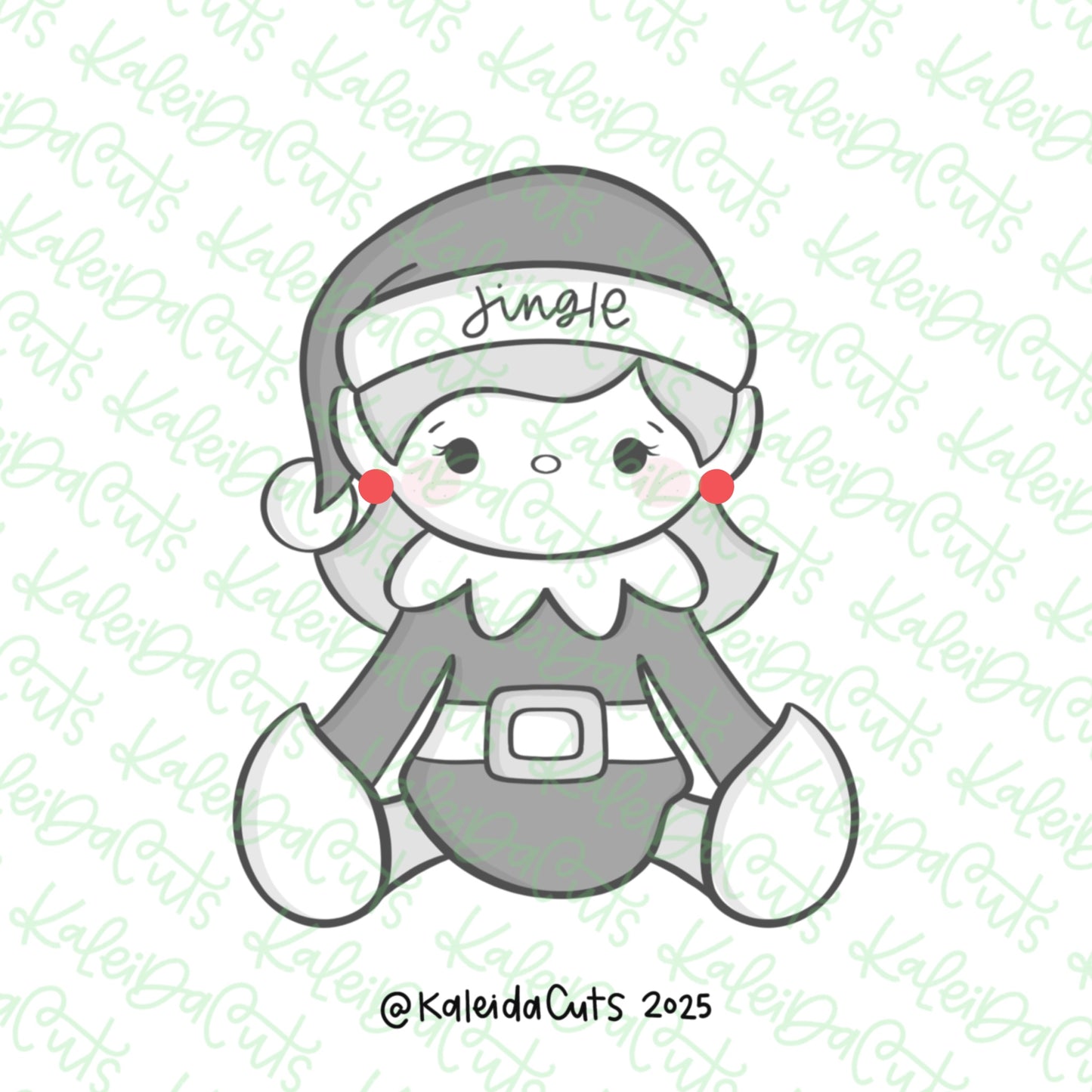 Sitting Elf Jingle Cookie Cutter