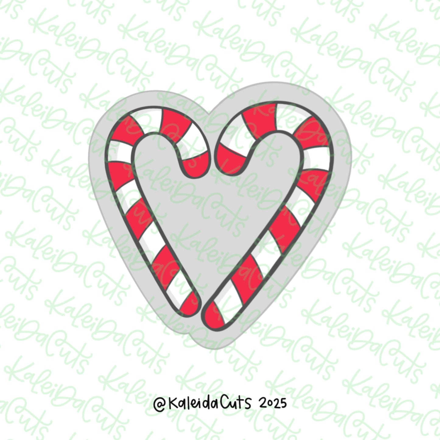 Candy Cane Heart Cookie Cutter