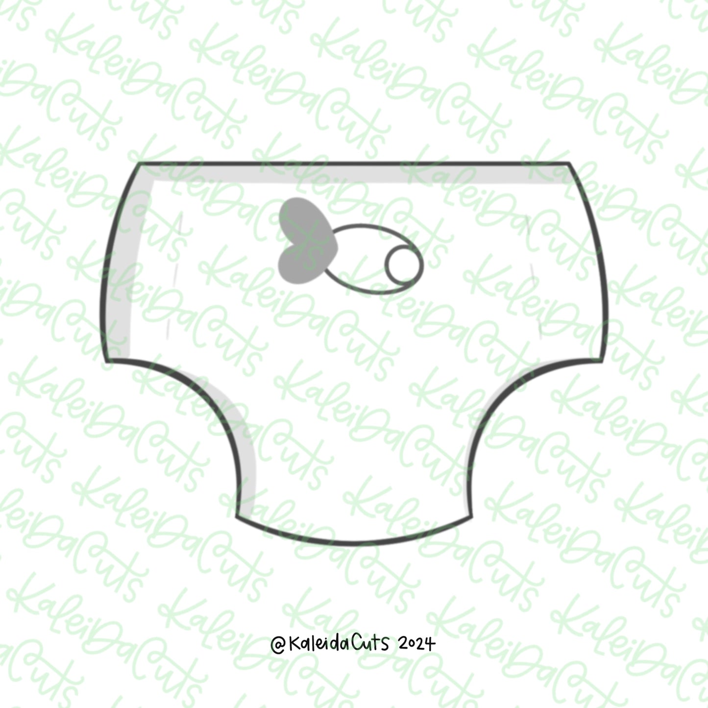 Square Baby Diaper Cookie Cutter