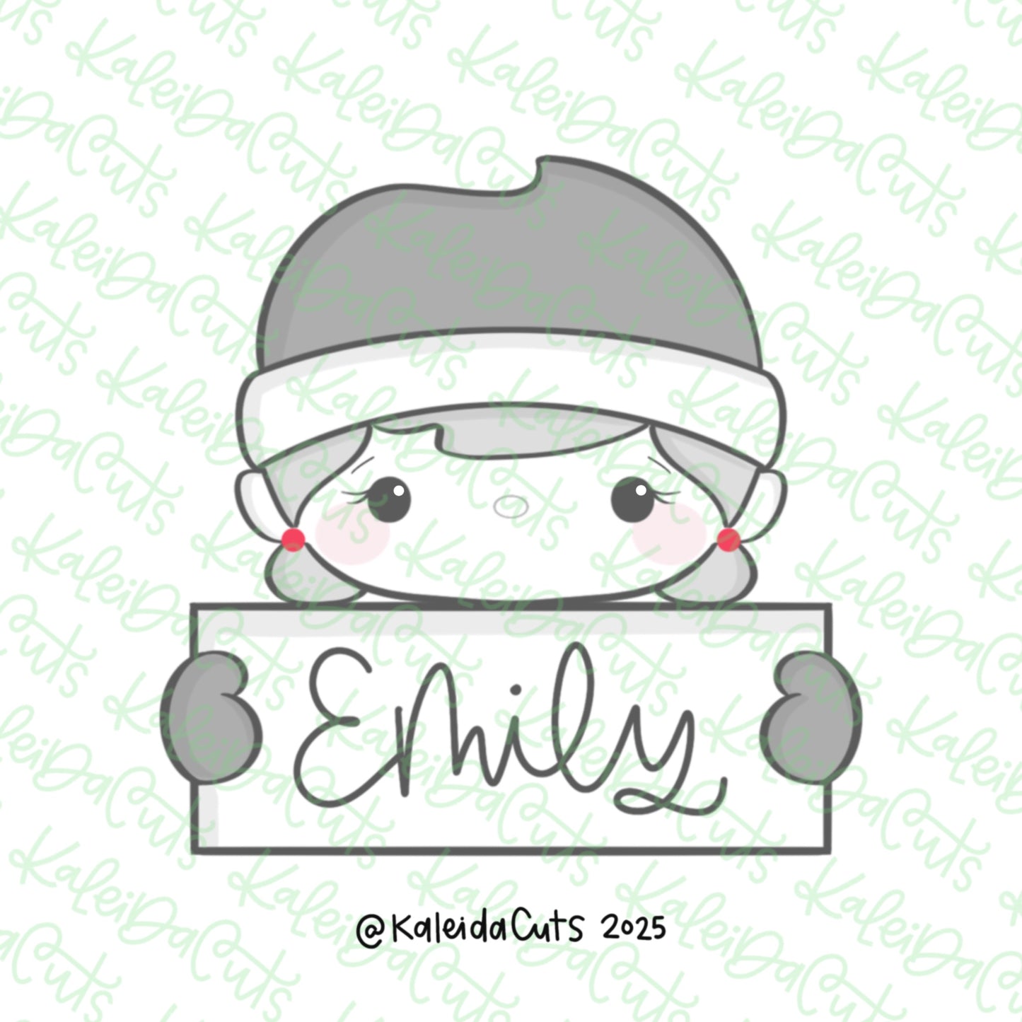 2025 Elf Girl Plaque Cookie Cutter