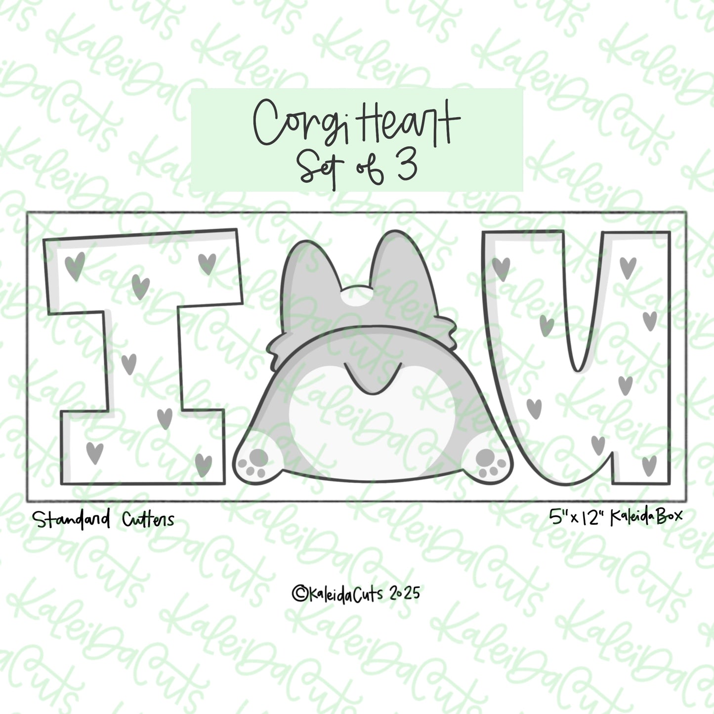 Corgi Heart Cookie Cutter Set of 3