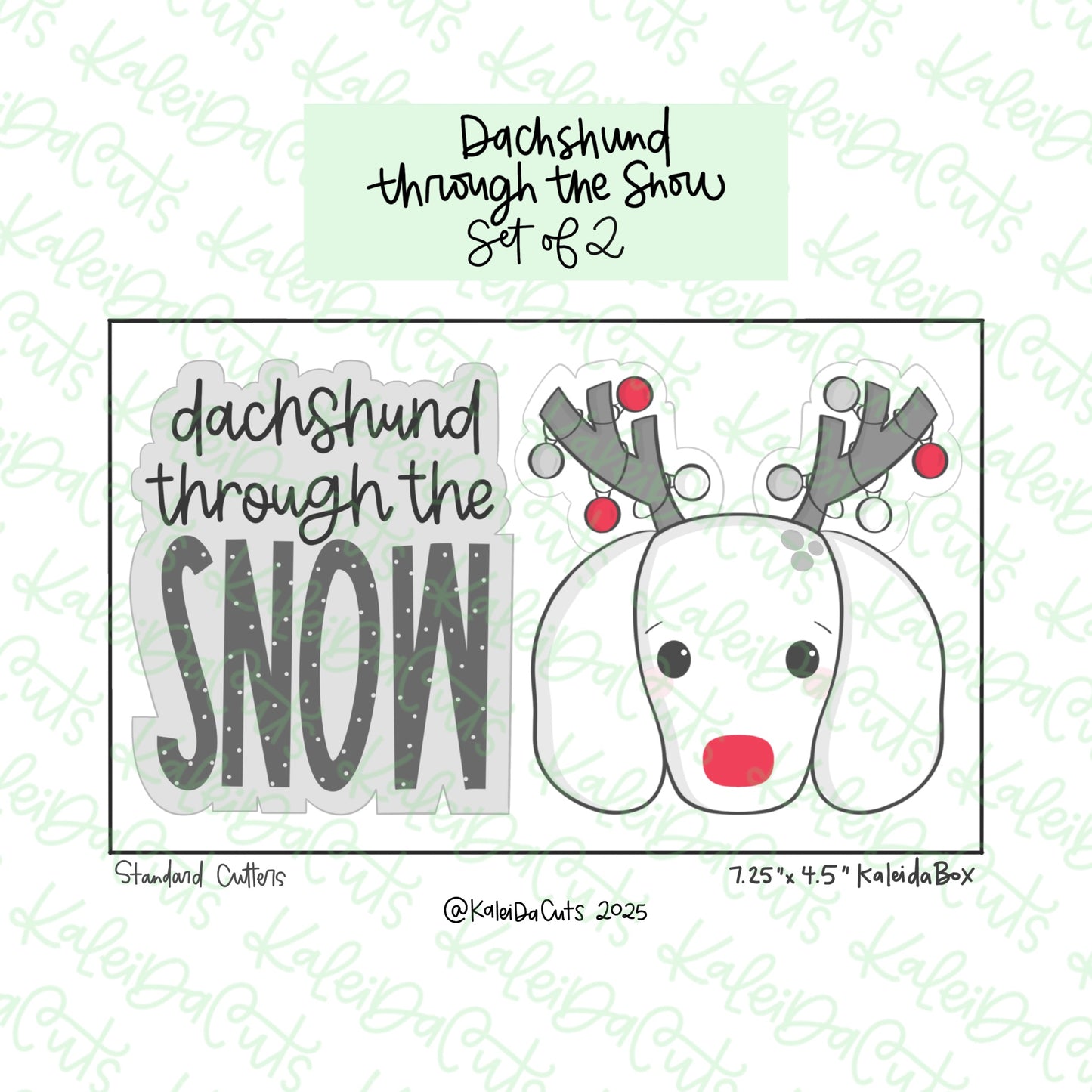 Dachshund Through The Snow Cookie Cutter Set of 2