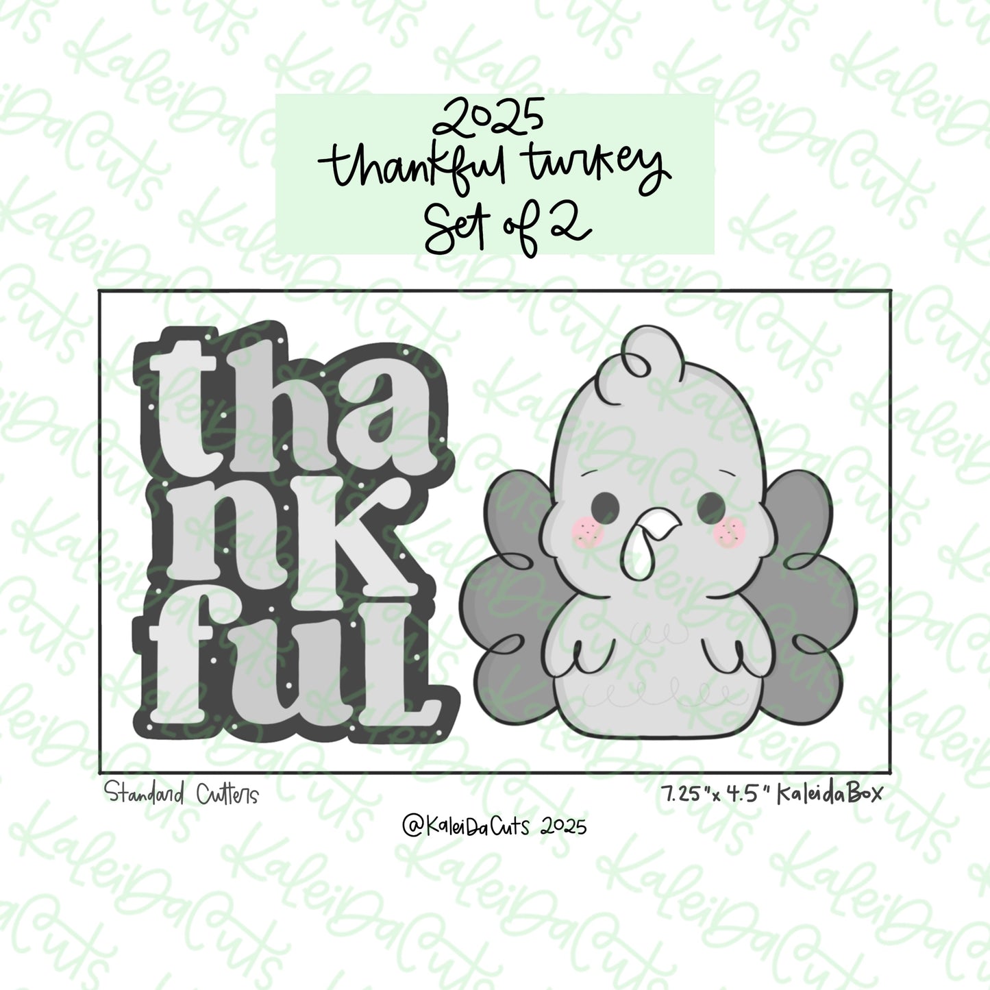 2025 Thankful Turkey Cookie Cutter Set of 2