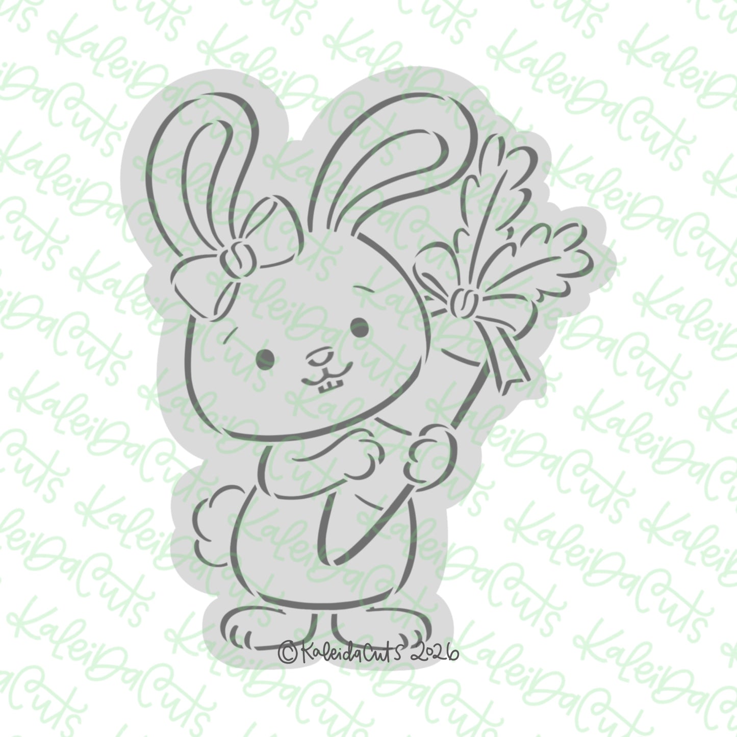 PYO Easter Bunny Bow Carrot Cookie Cutter