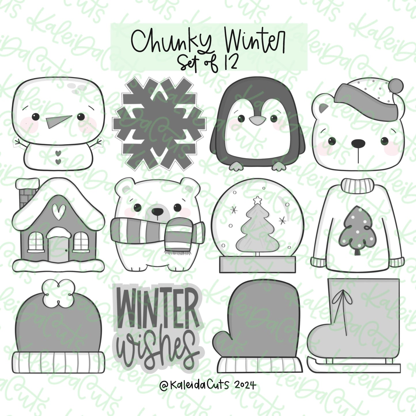 Chunky Winter Cookie Cutter Set of 12