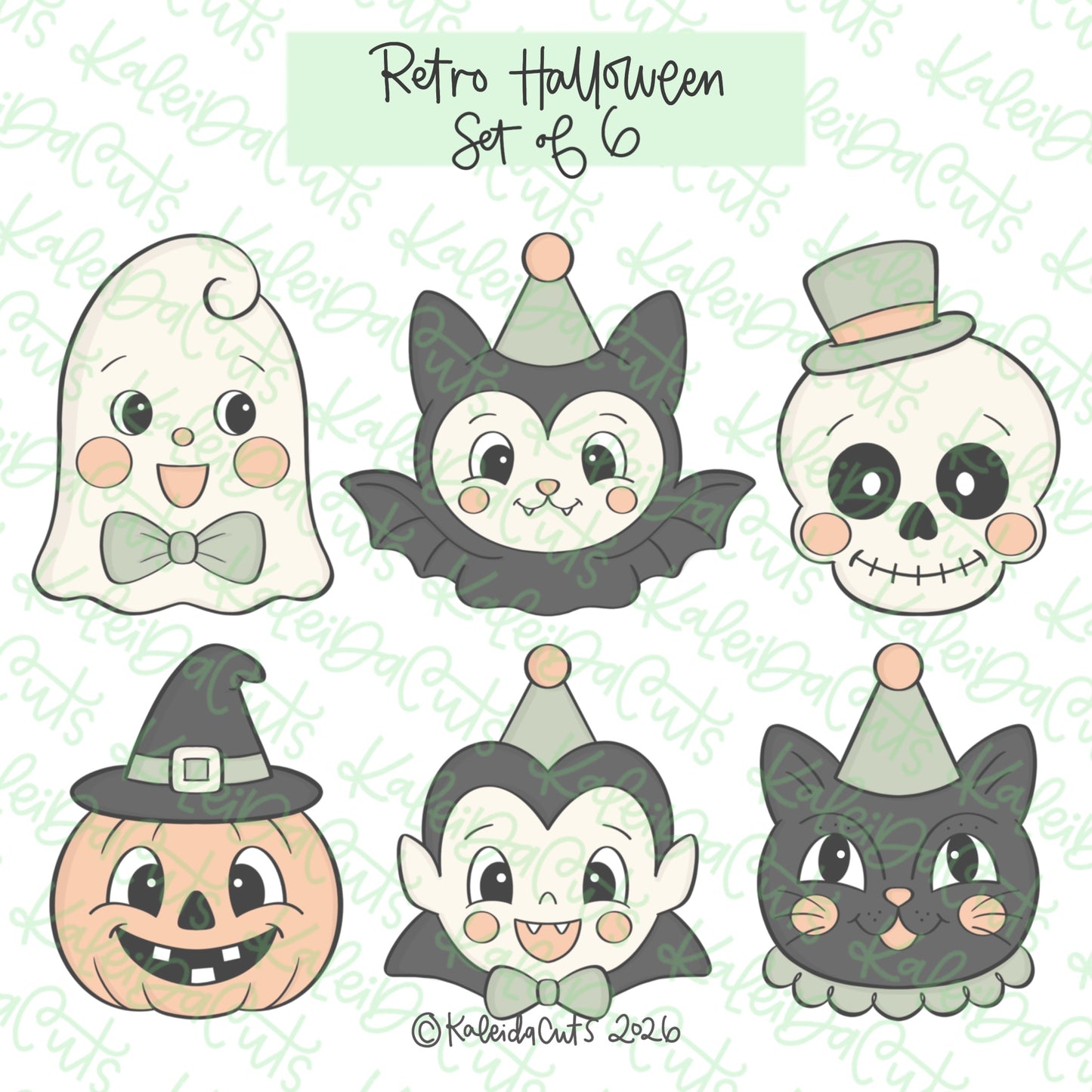 Retro Halloween Cookie Cutter Set of 6