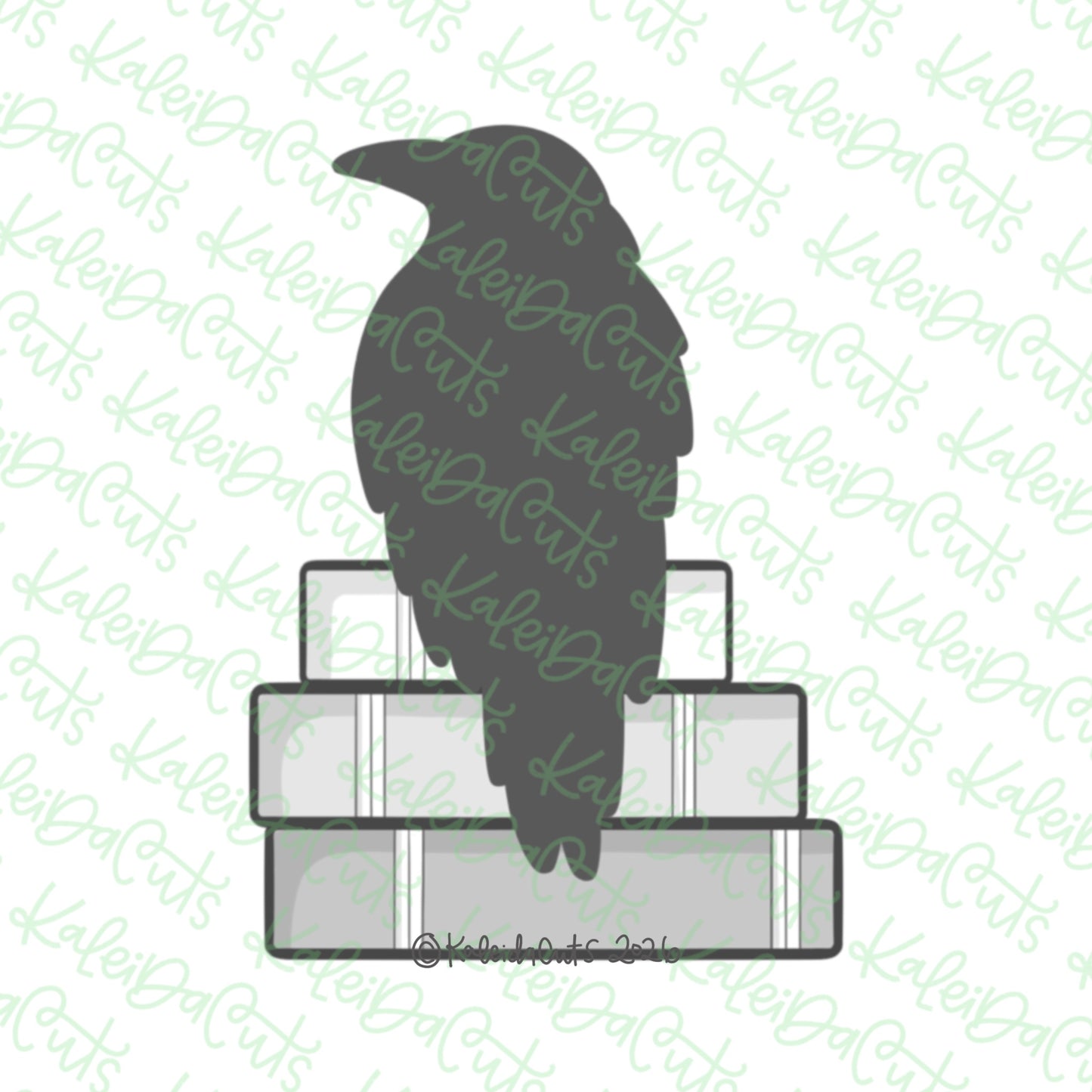 Raven on Books Cookie Cutter