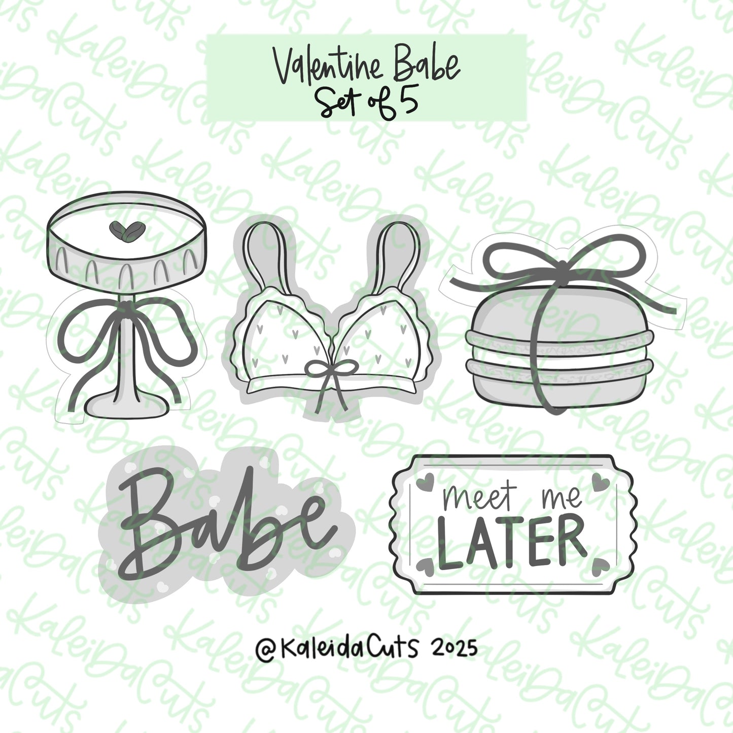 Valentine Babe Cookie Cutters Set of 5