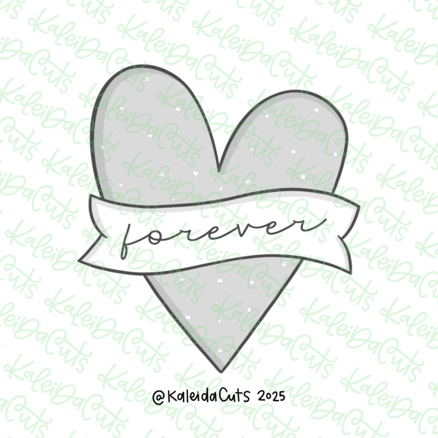 2025 Heart Banner Cookie Cutter