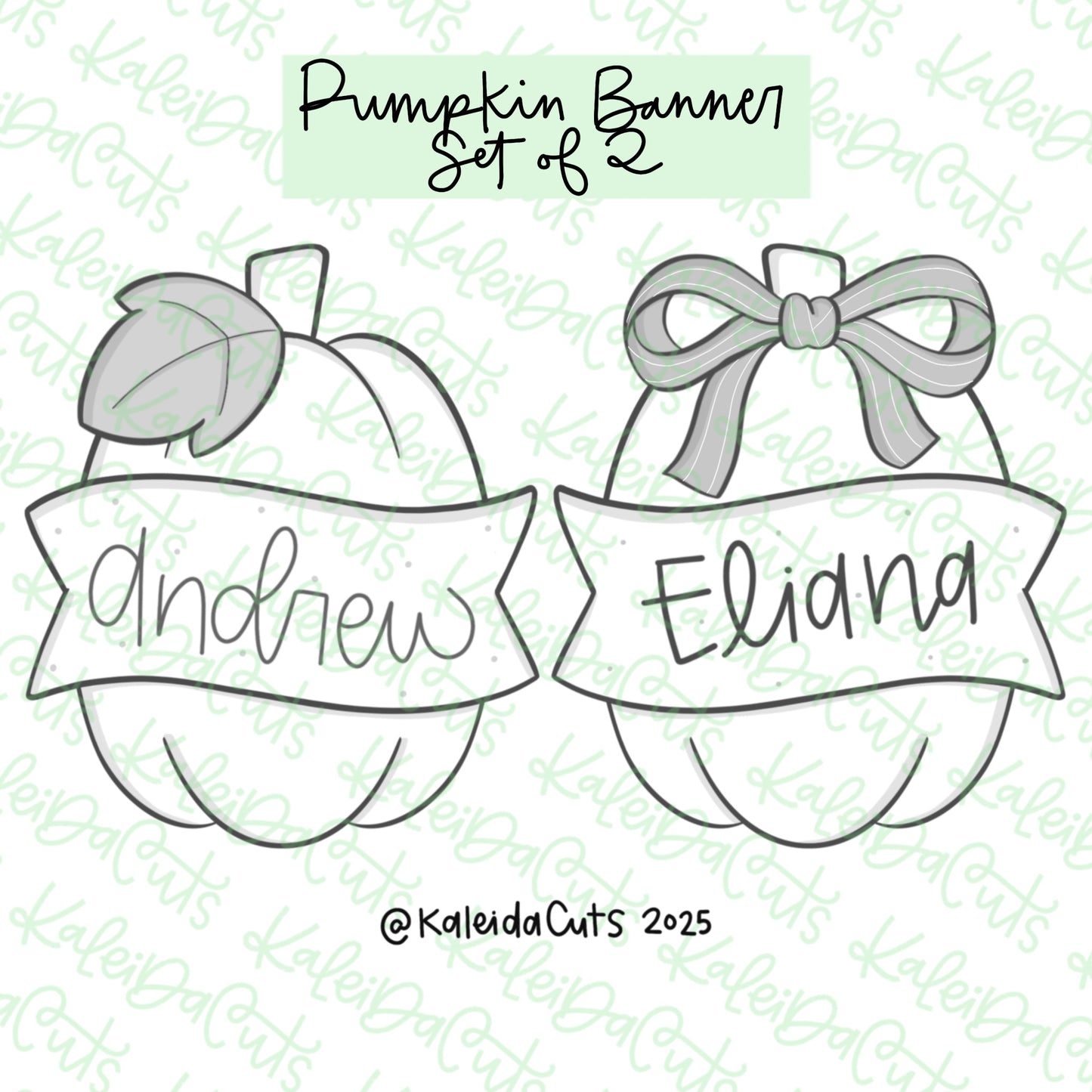Pumpkin Banner Cookie Cutter Set of 2