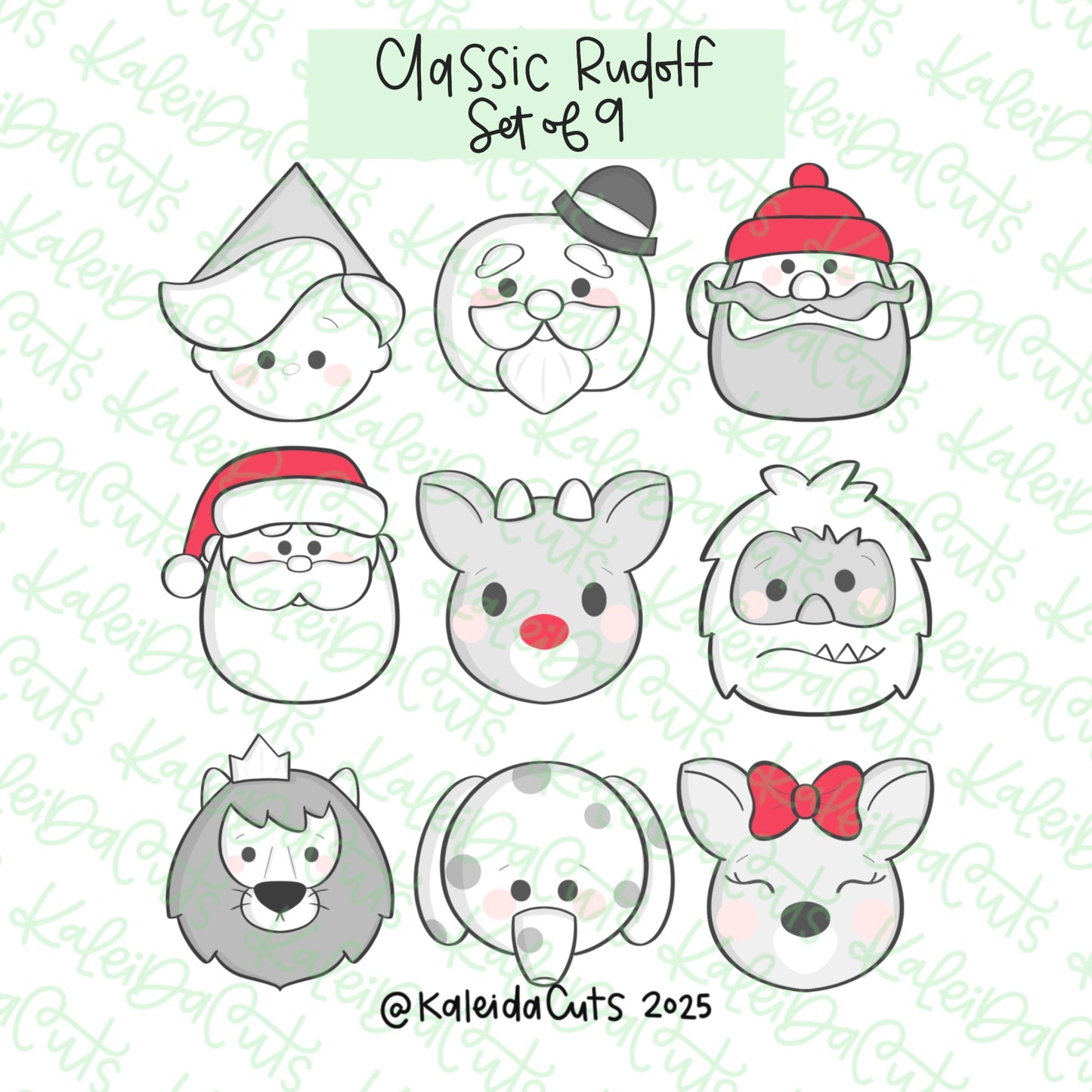 Rudolph Classic Cookie Cutters Set of 9