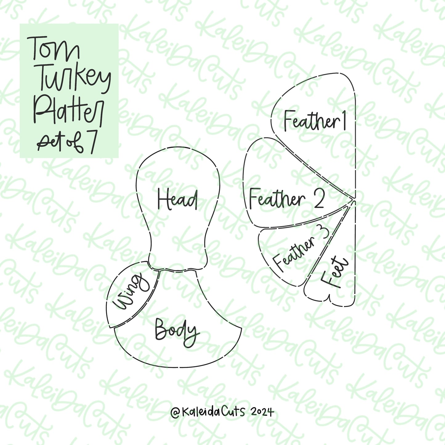 Tom Turkey Platter Cookie Cutter Set of 7