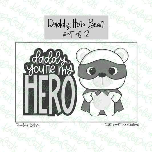 Daddy Hero Bear Cookie Cutter Set of 2