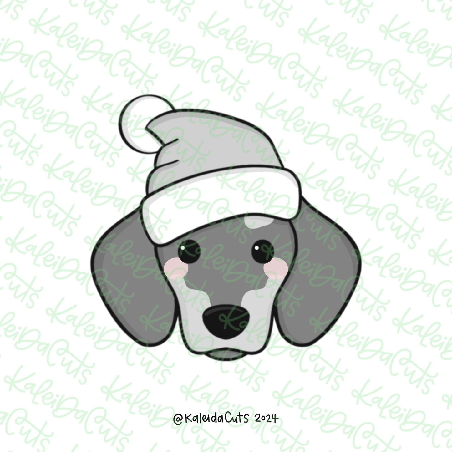 Dachshund Face Santa Cookie Cutter
