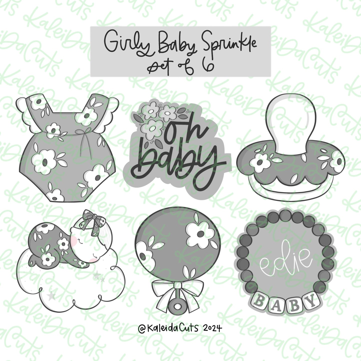 Girly Baby Sprinkle Cookie Cutter Set of 6