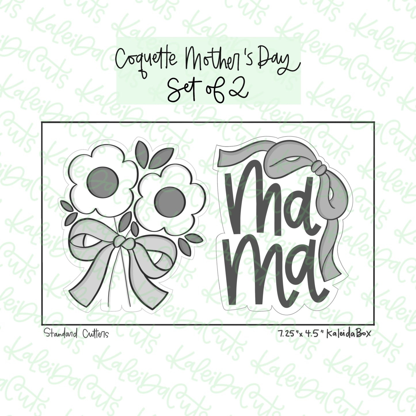 Coquette Mother's Day Cookie Cutter Set of 2