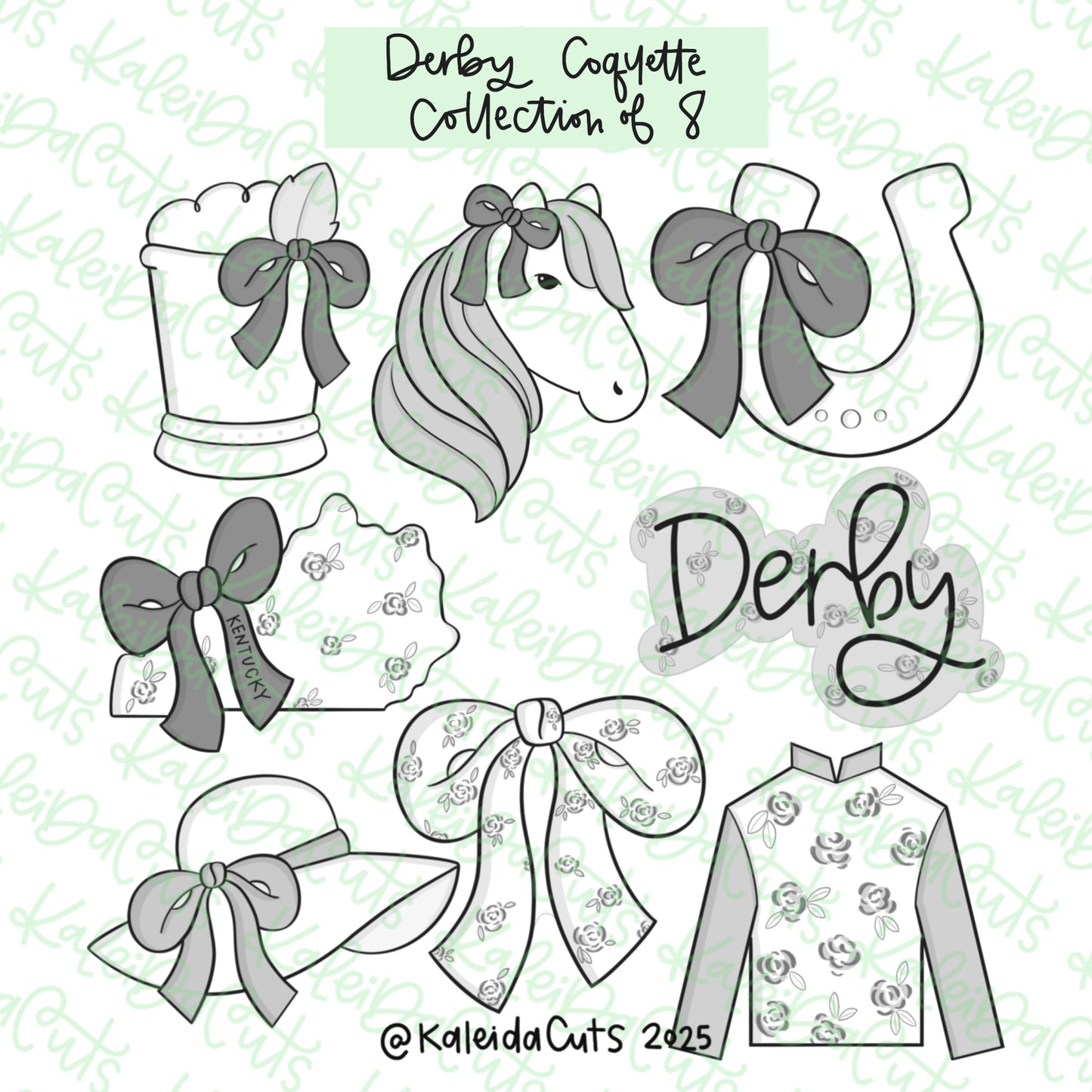 Derby Coquette Collection Cookie Cutter Set of 8