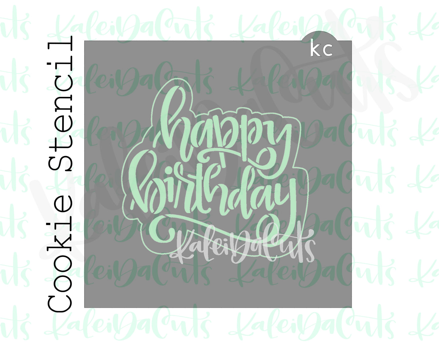 Happy Birthday Stencil (4" design)