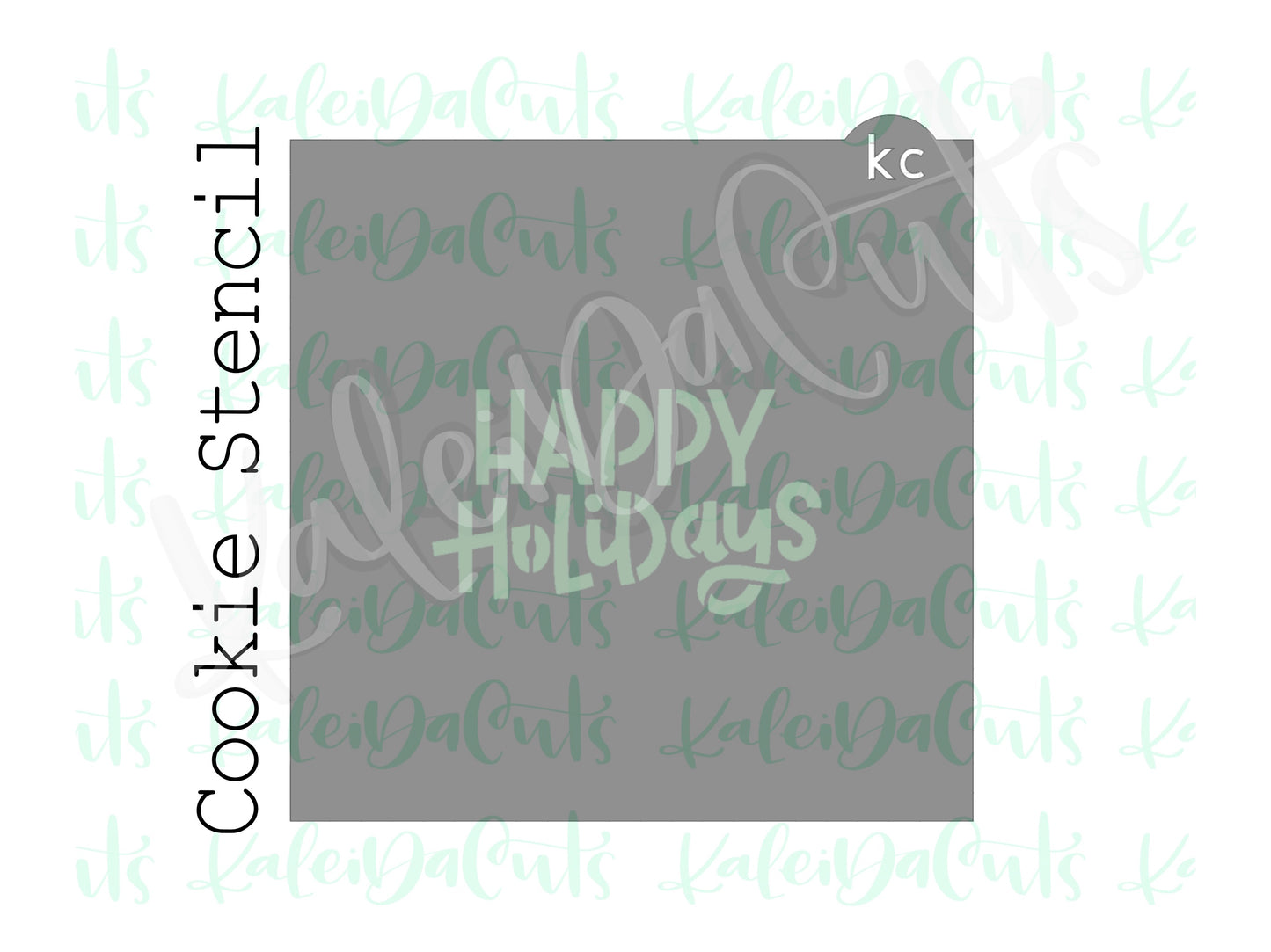 Happy Holidays Lettering Cookie Stencil