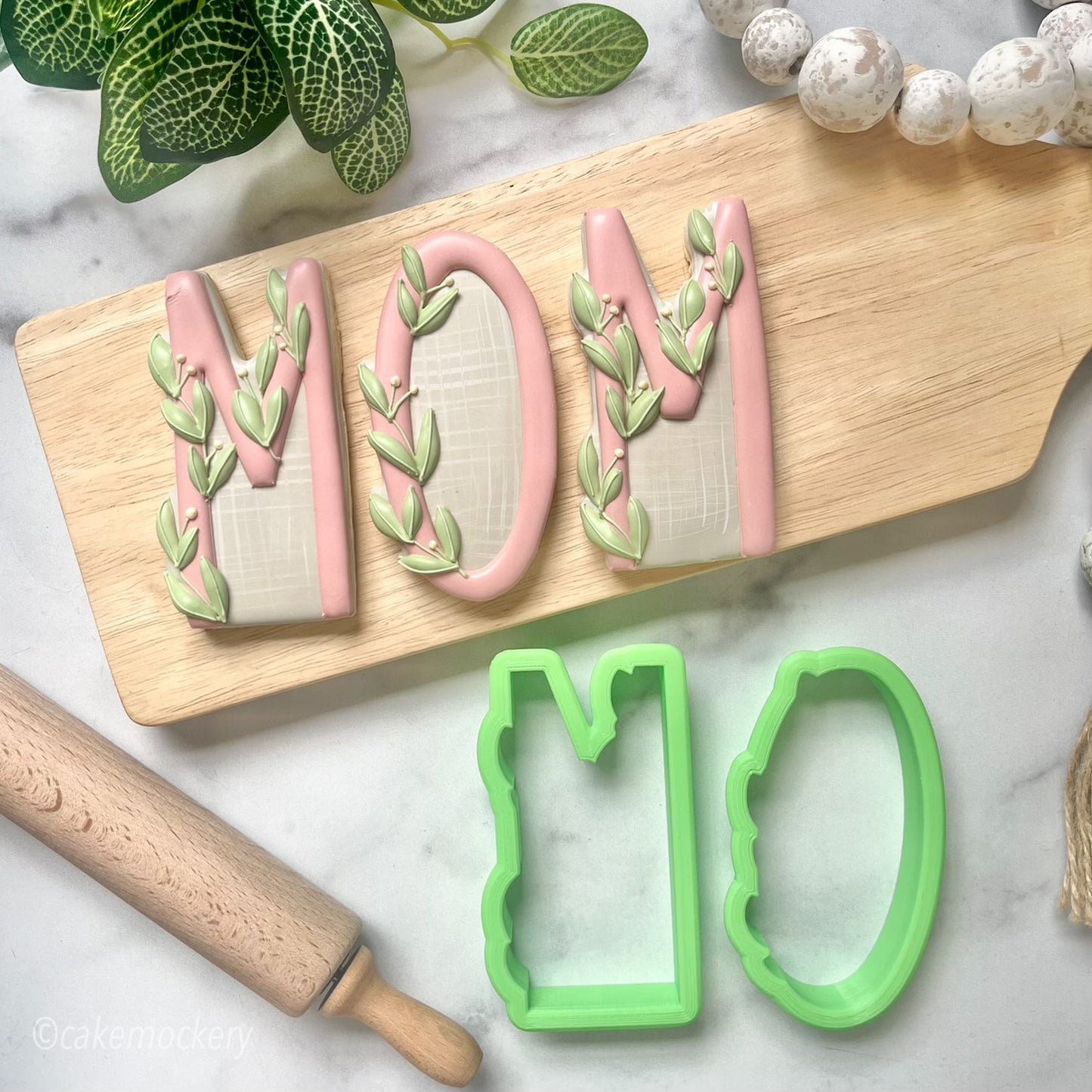 Skinny Floral Mom Cookie Cutter Set of 2