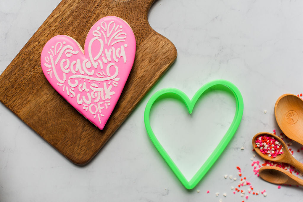 4.5" Teachers Heart Stencil