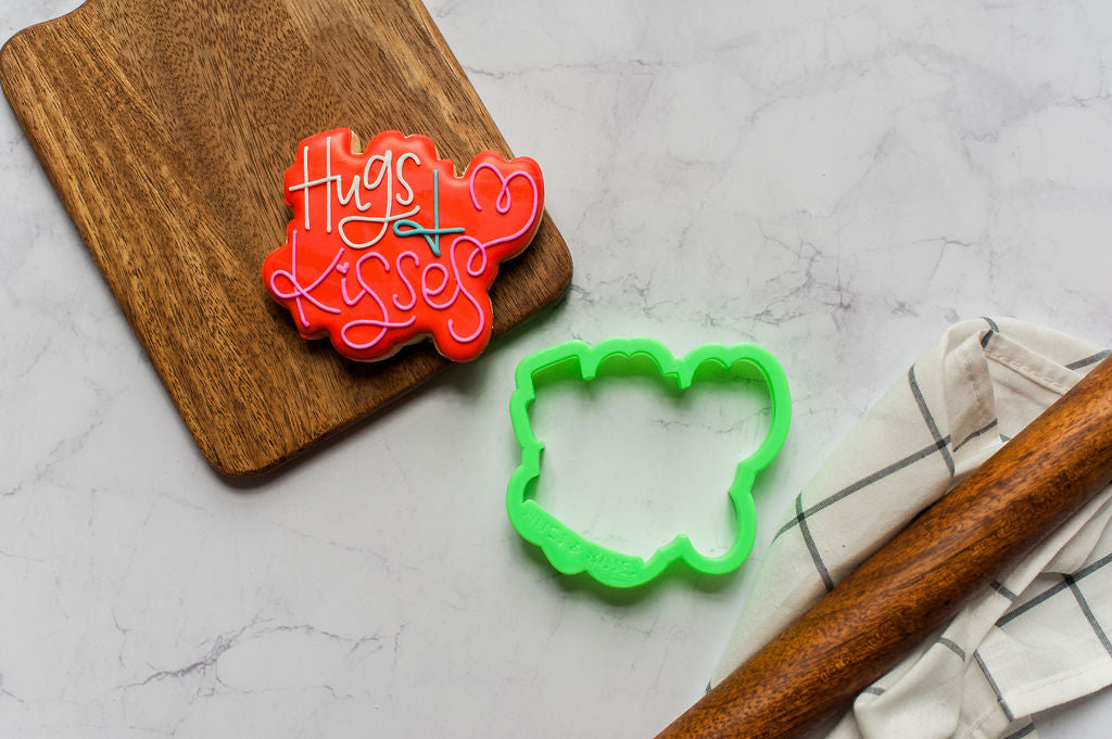Hugs & Kisses Lettering Cookie Cutter