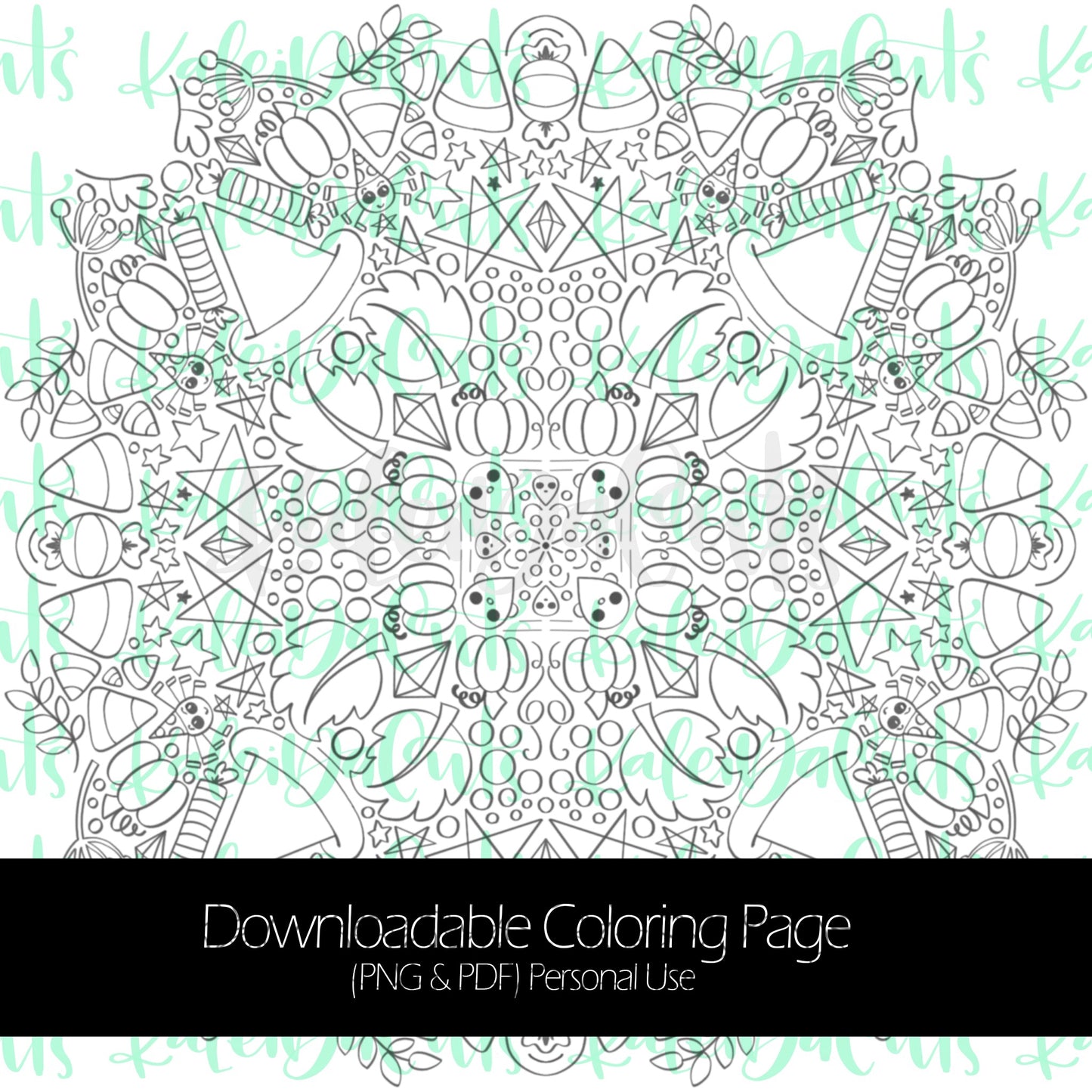 Halloween Coloring Page. Kaleida Coloring Pages.