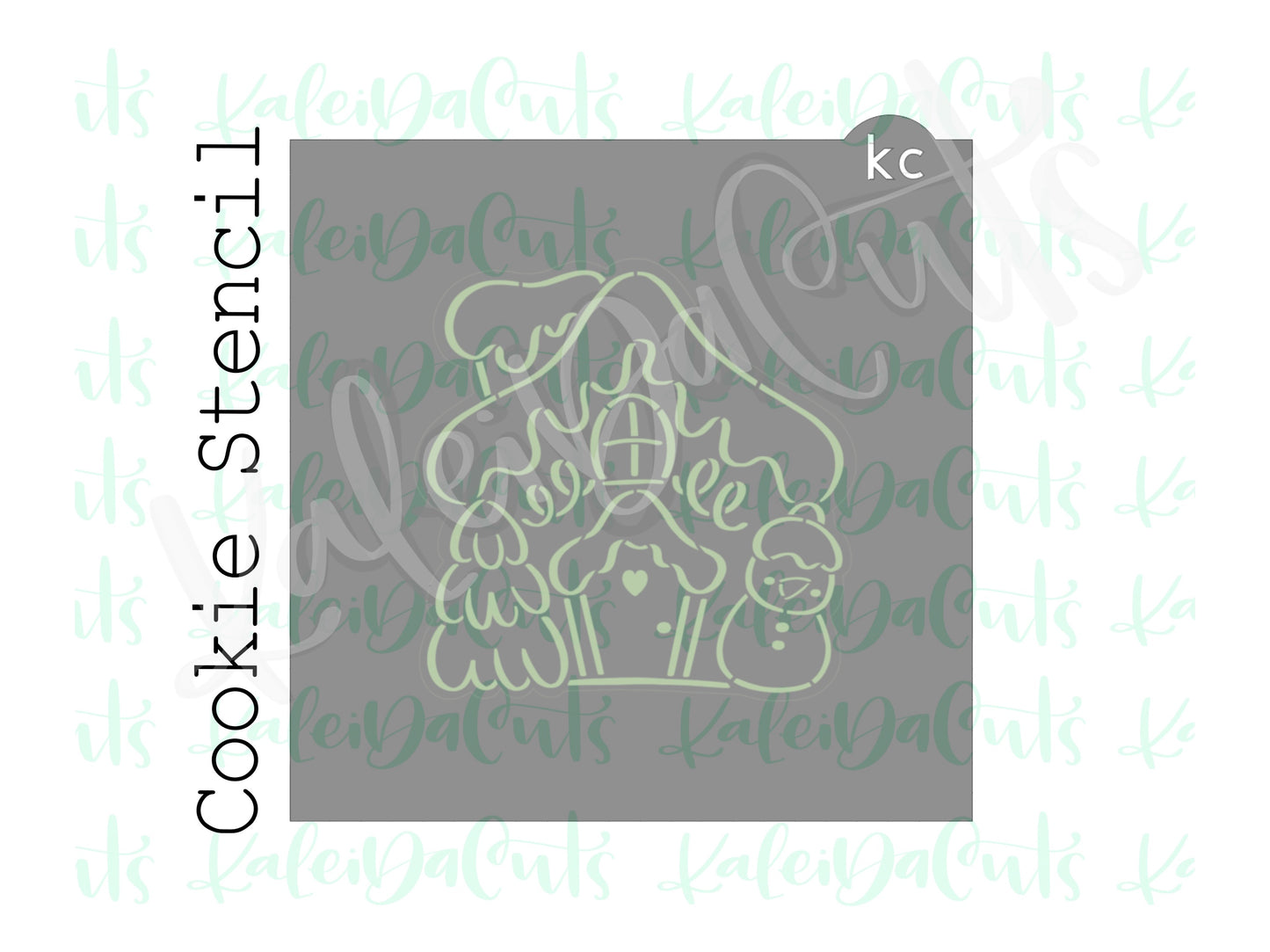 PYO Sweet Gingy House Stencil (matches 3.75" cookie cutter)