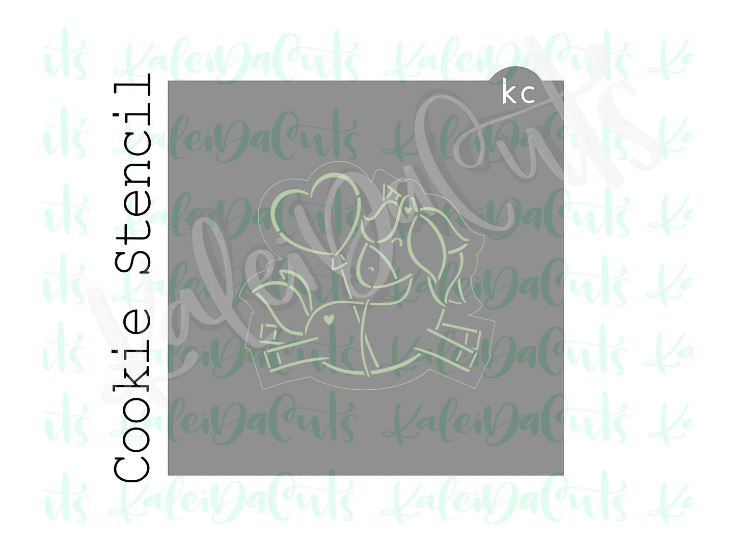 Valentine Unicorn PYO Stencil 3.75"