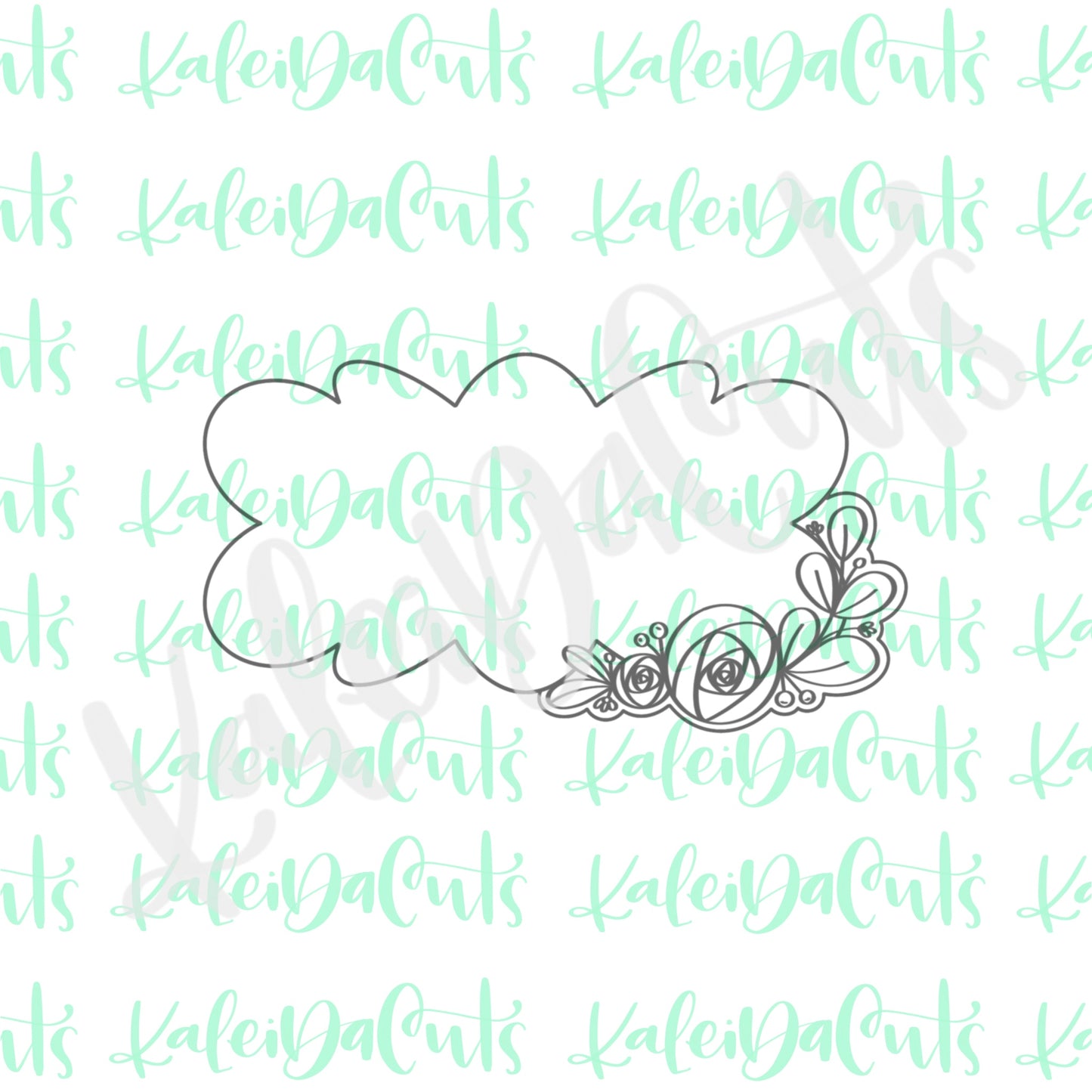 Floral Nancy Plaque Cookie Cutter