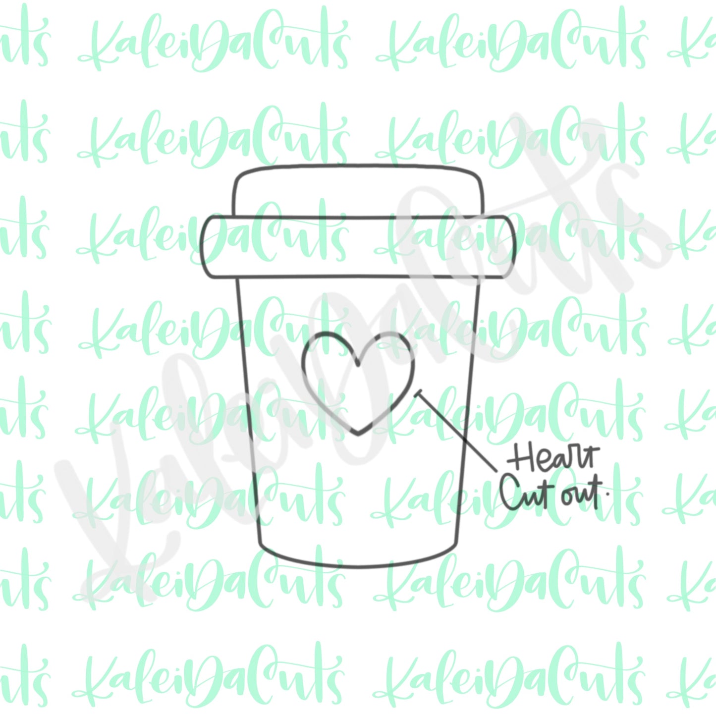 Coffee Heart Cutout Cookie Cutter