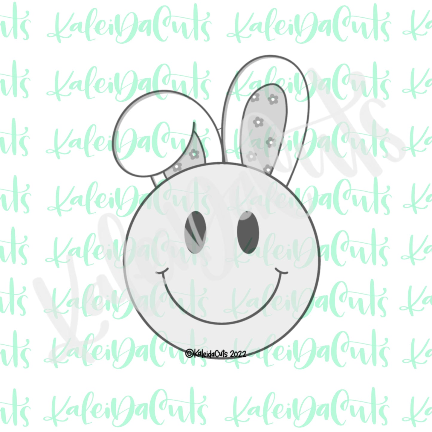 Smiley Face Bunny Ear Bent Cookie Cutter