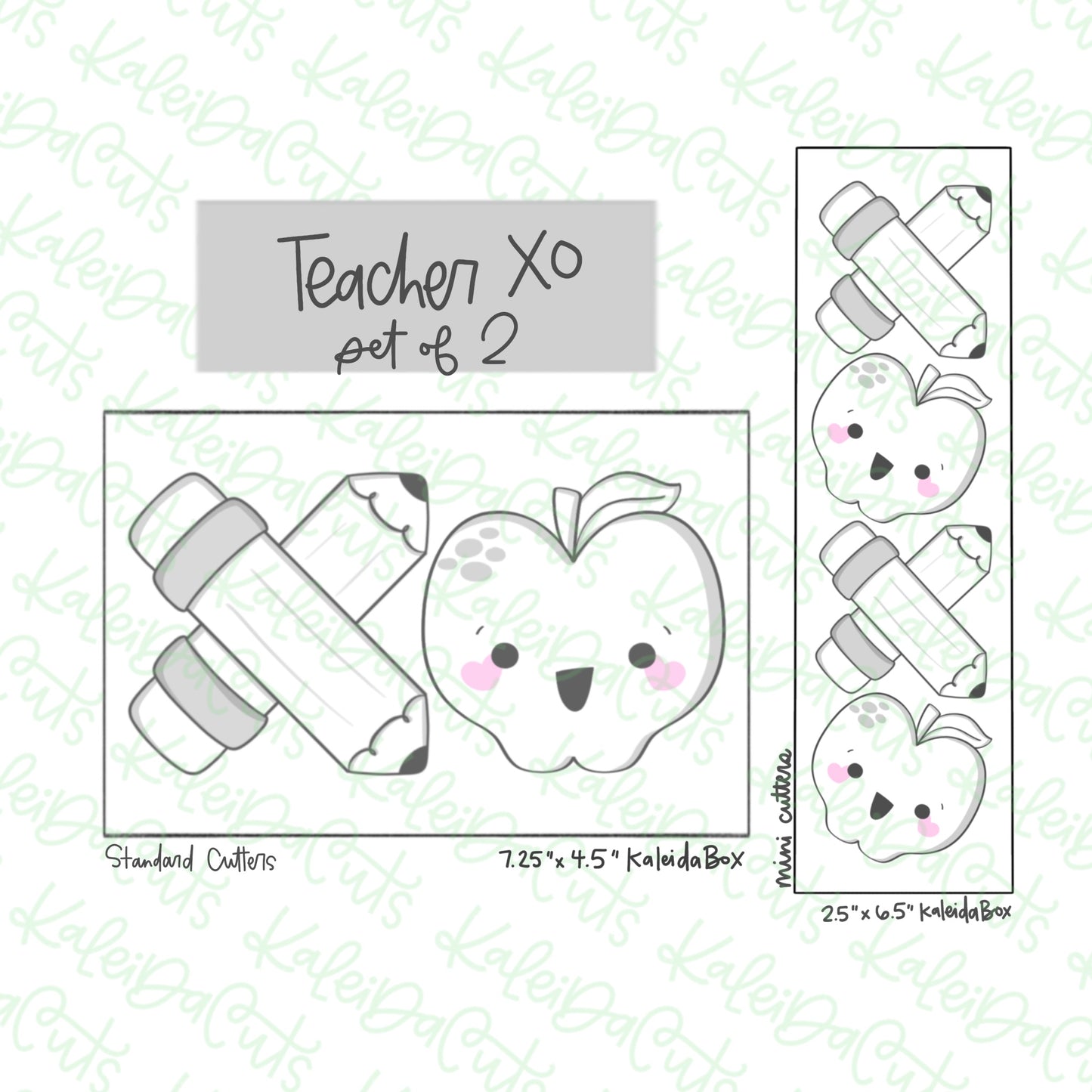 Teacher XO Cookie Cutter Set of 2