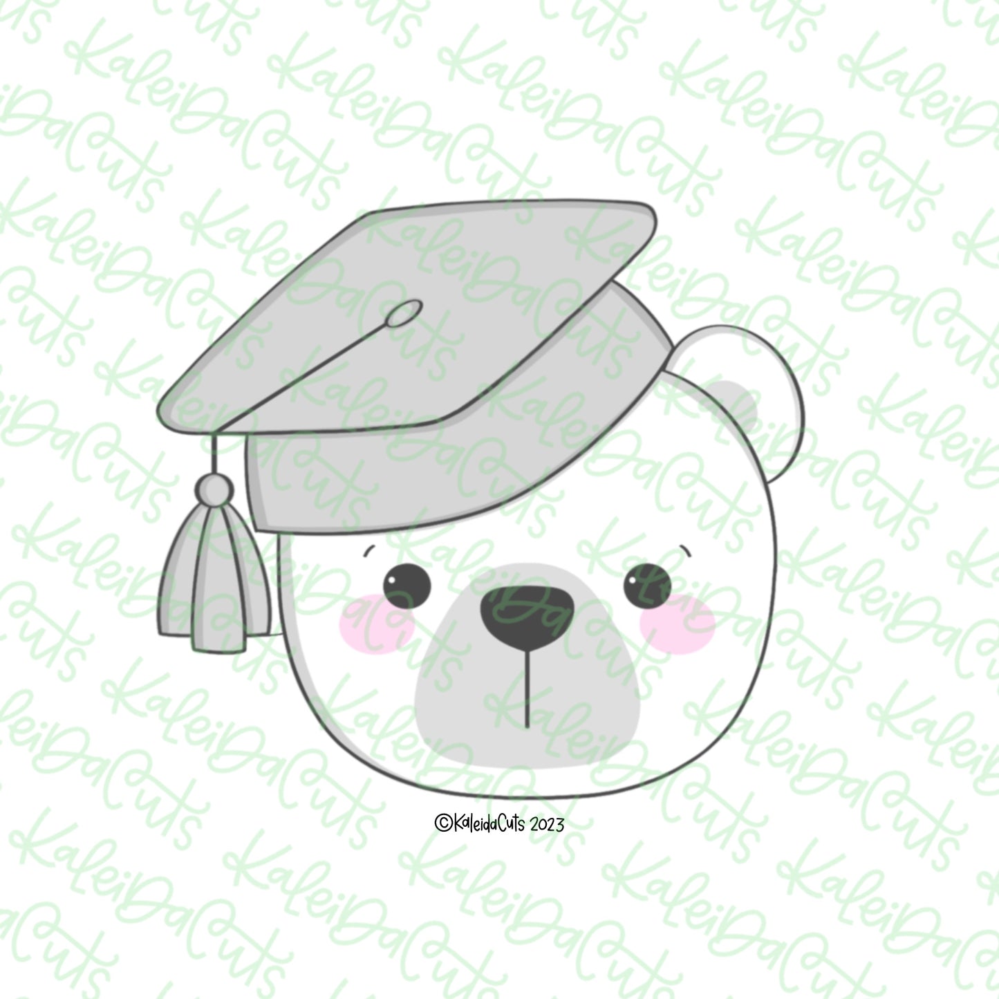 Grad Bear Face Cookie Cutter