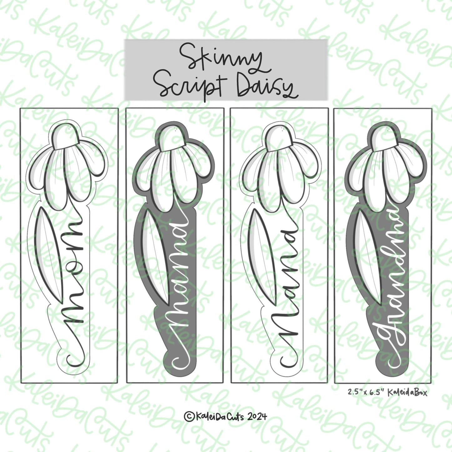 Skinny Script Daisy Cookie Cutter