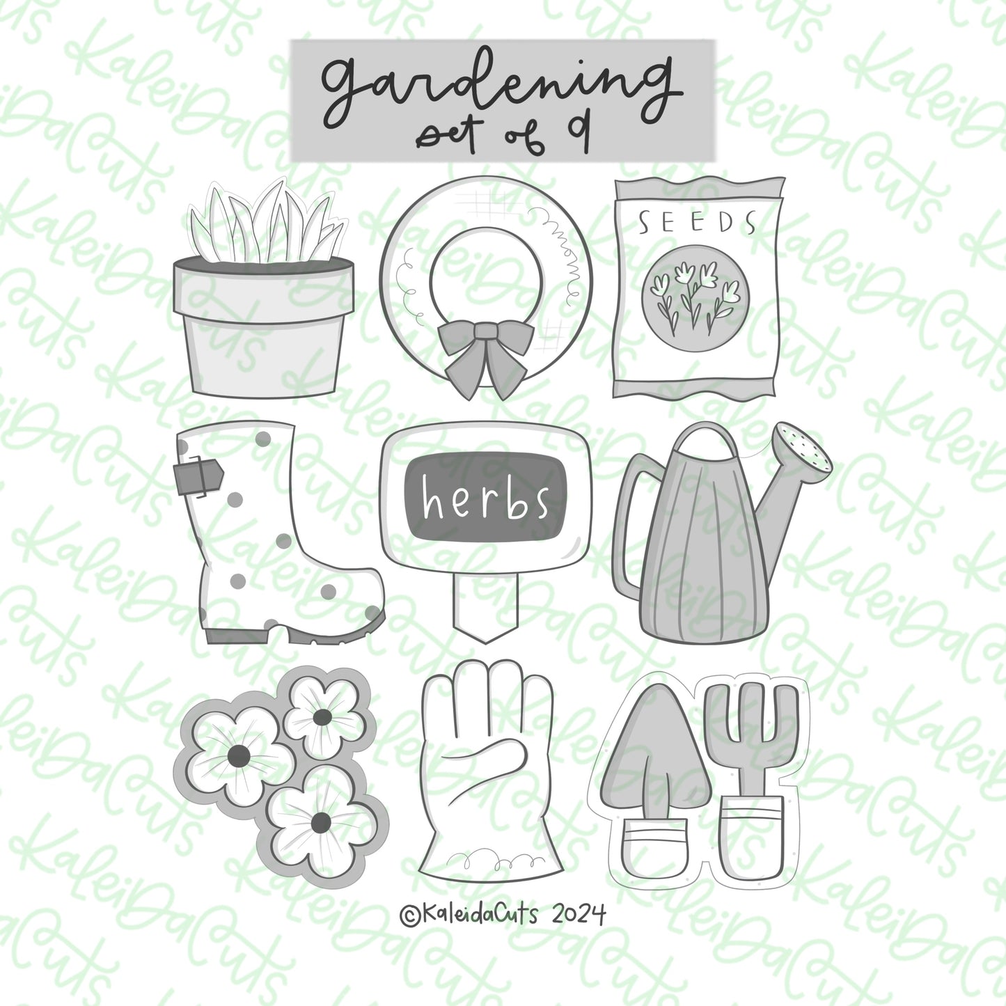 Gardening Cookie Cutter Set of 9