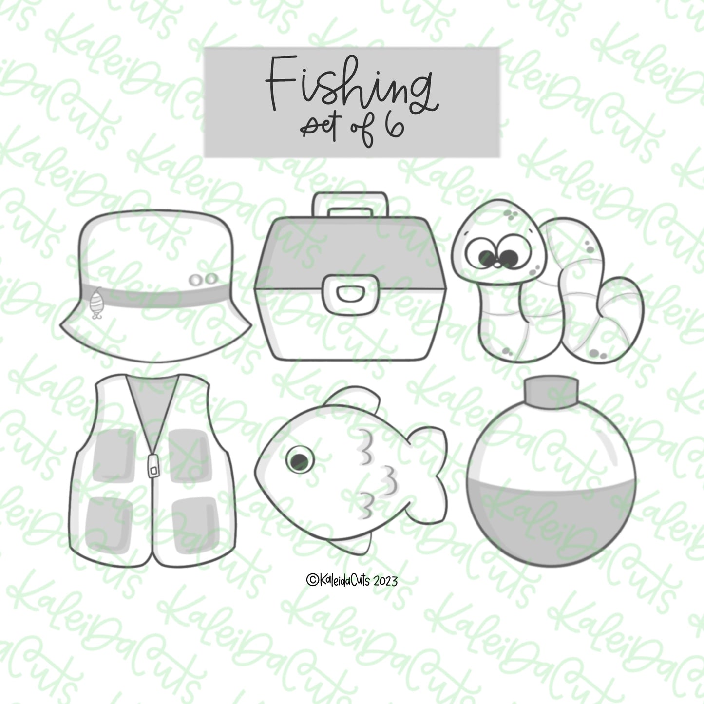 Fishing Set of 6 Cookie Cutters