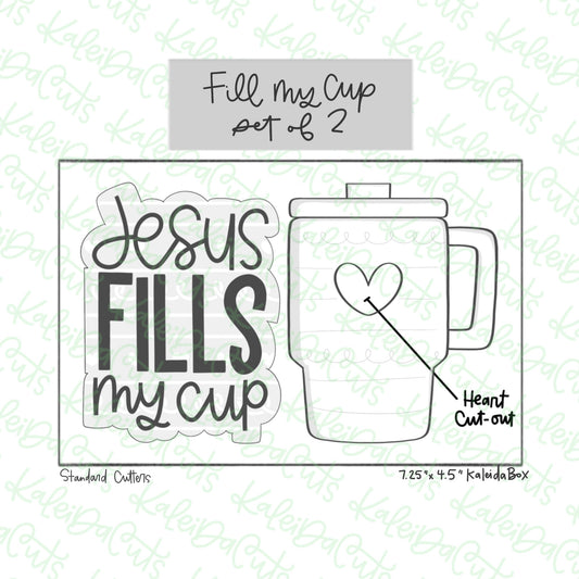 Fills My Cup Cookie Cutter Set of 2