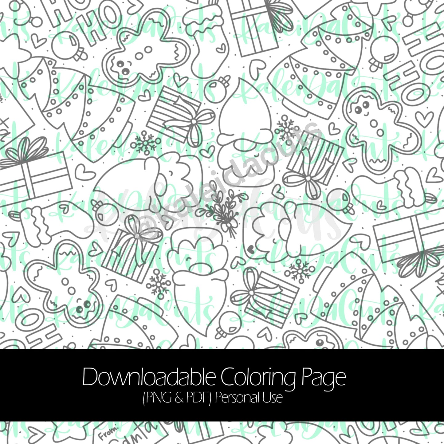 Christmas 2020 Downloadable Coloring Page. Personal Use.
