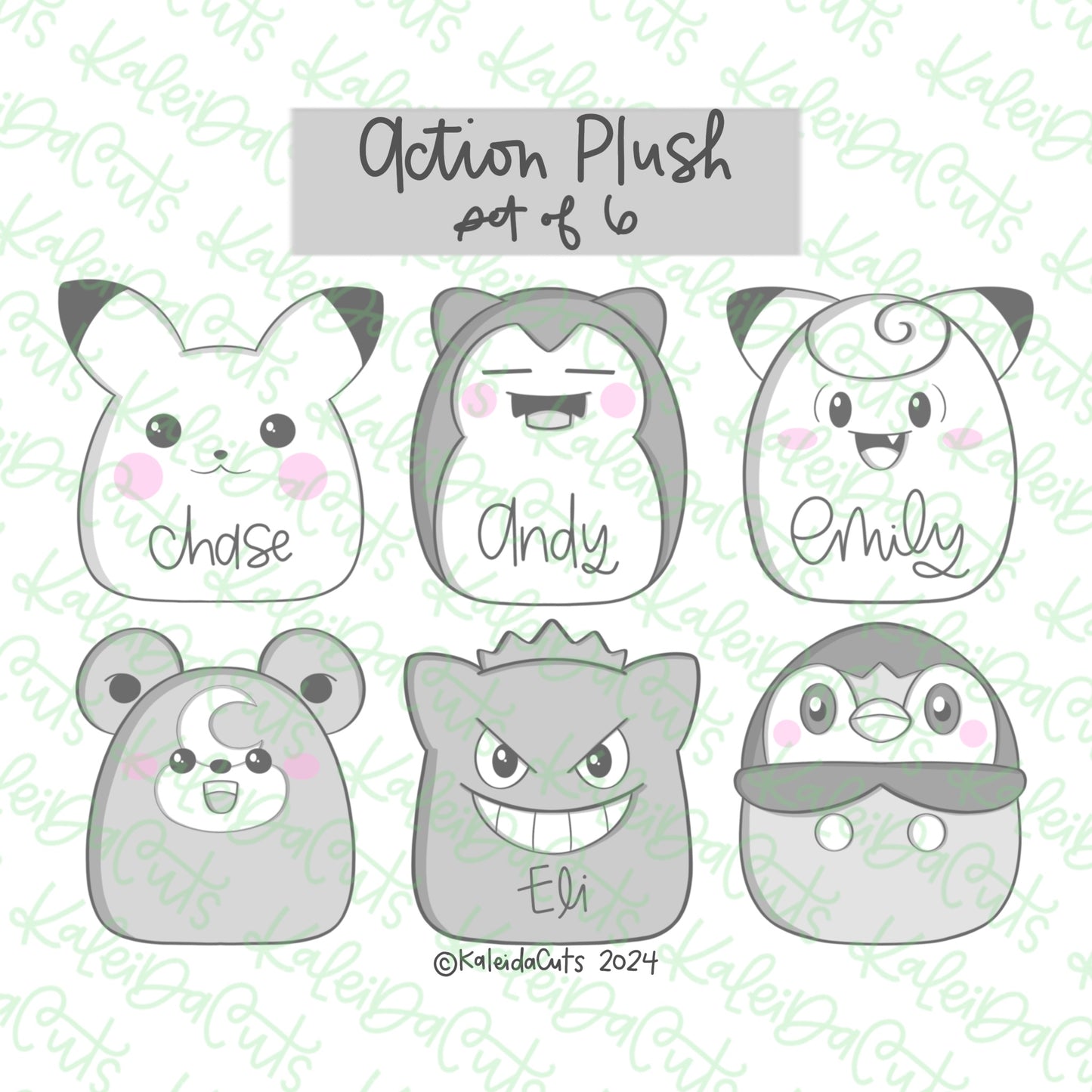 Action Plush Cookie Cutter Set of 8