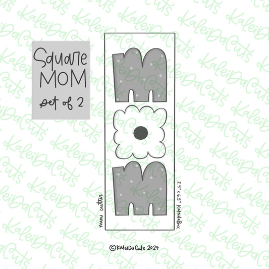 Square Mom Cookie Cutter Set of 2
