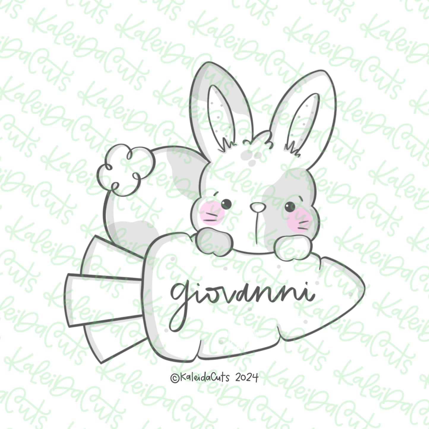 Bunny Sitting on Carrot Cookie Cutter