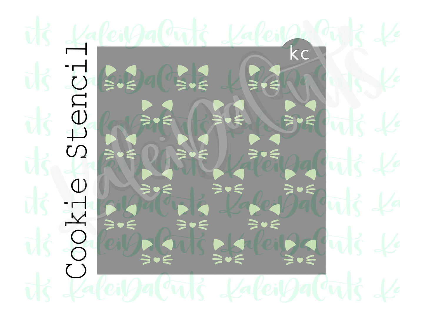 Kitty Face Pattern Stencil