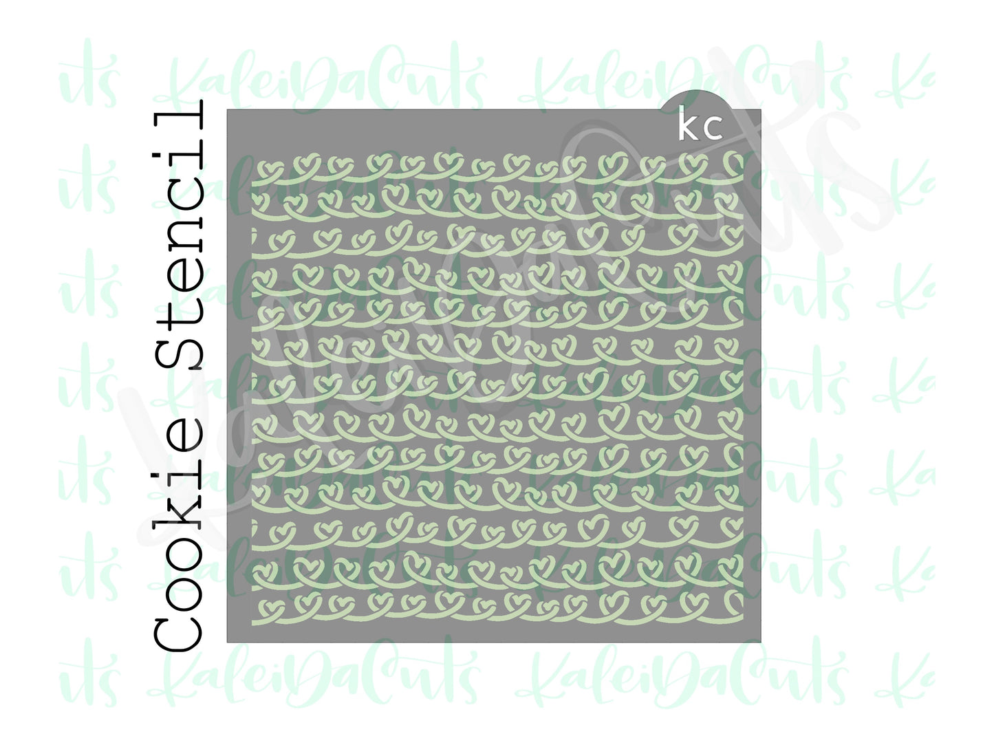 Doodle Heart Pattern Stencil