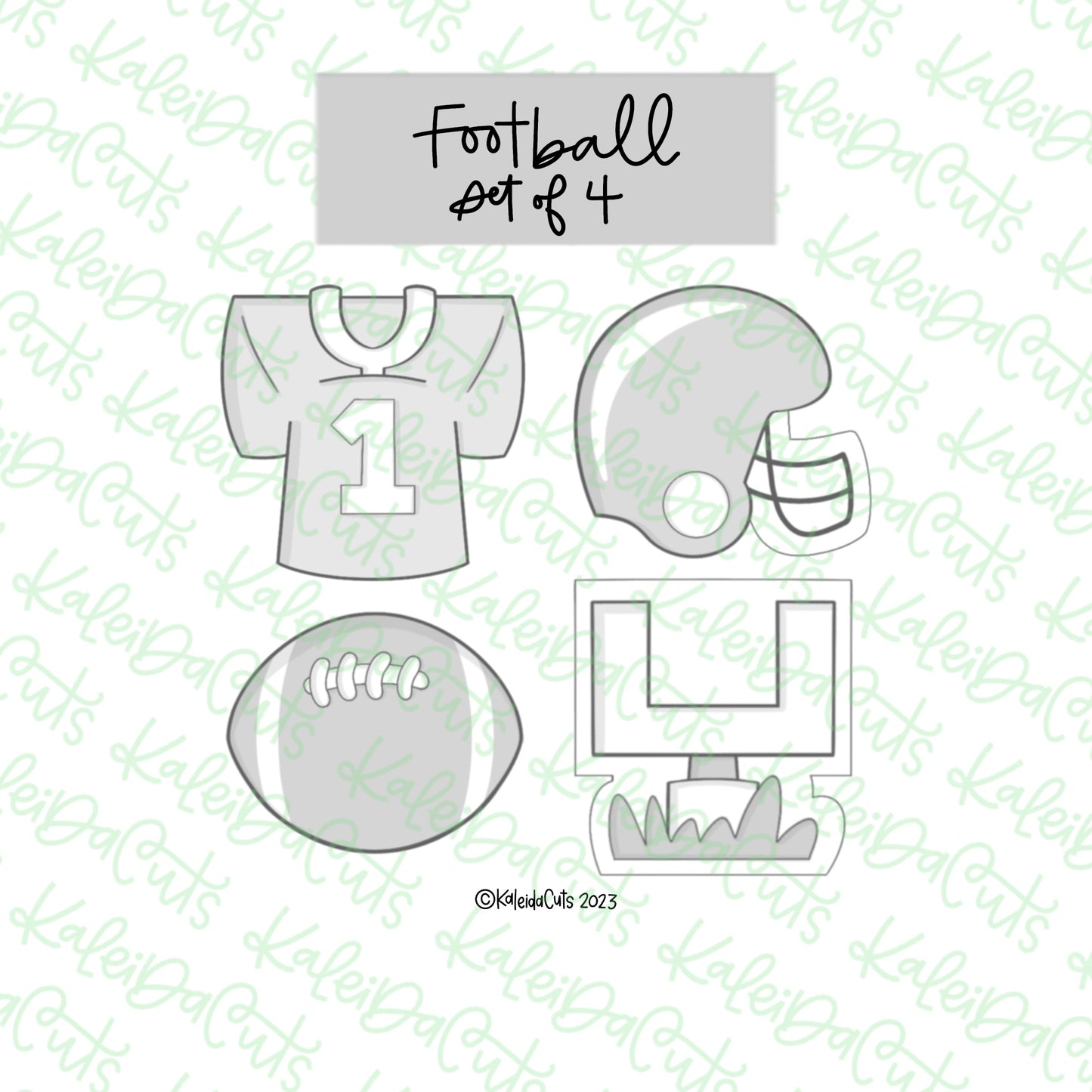 Football Set of 4 Cookie Cutters