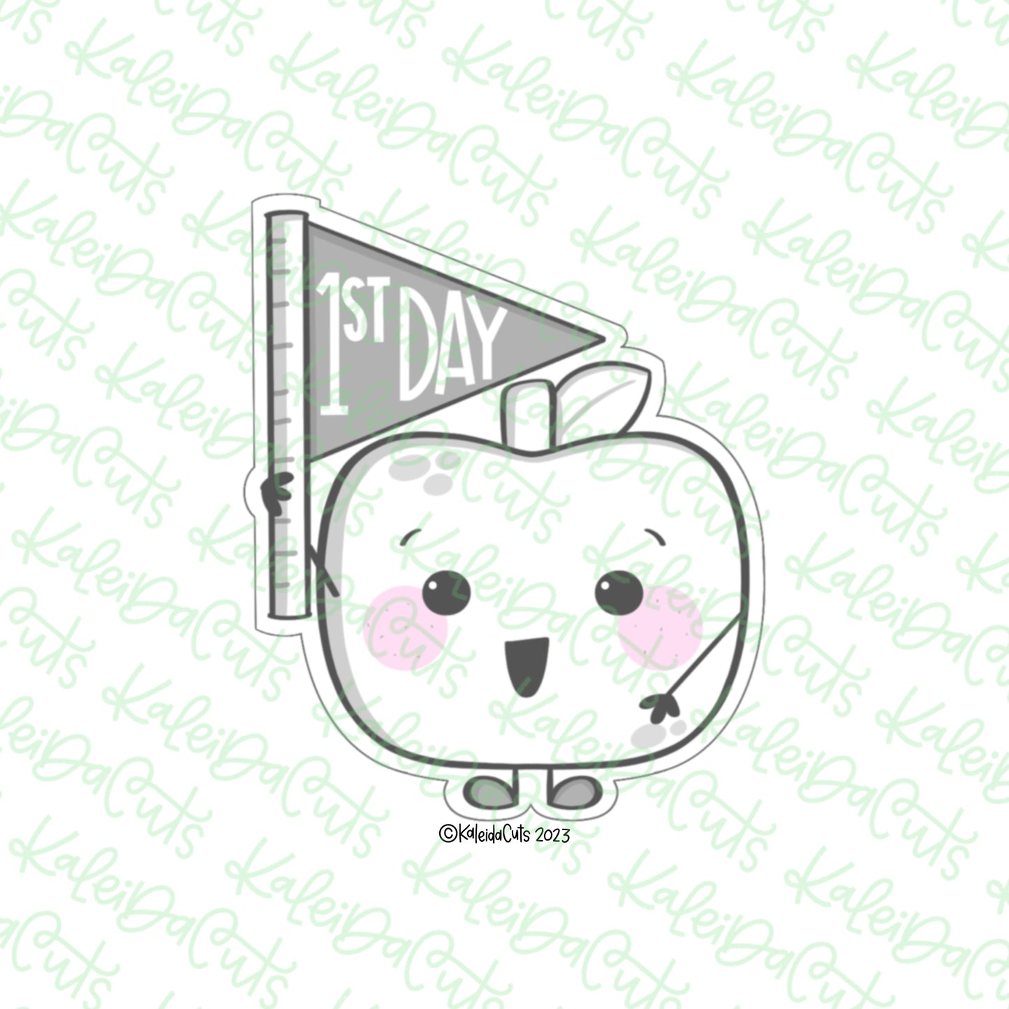 Apple Kid Pennant Cookie Cutter